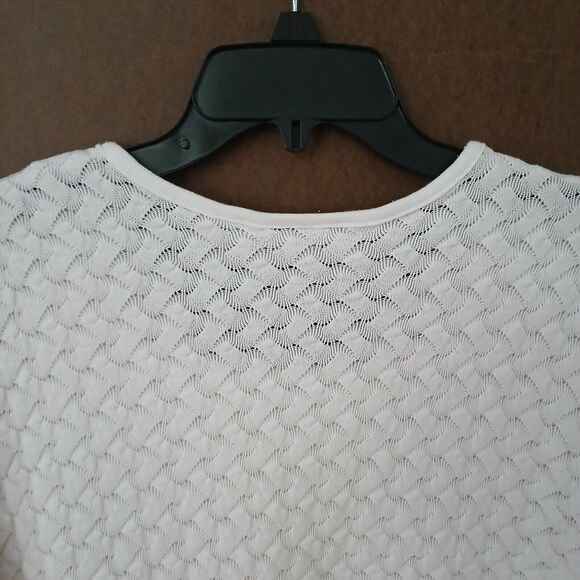 Women's LARGE Textured Pattern Cardigan Career Office Business Church Modest Top - Picture 7 of 9